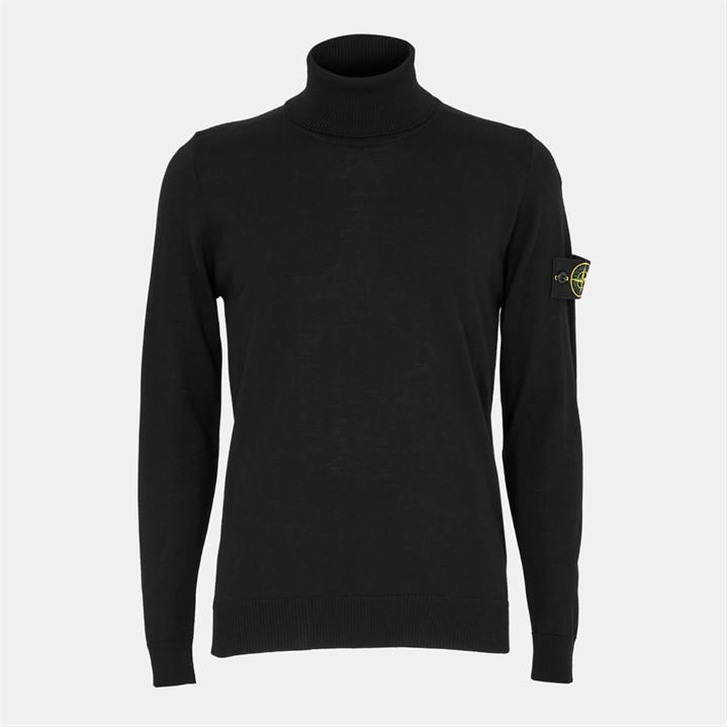 Stone Island Stone T Neck Knit Sn54 - Black